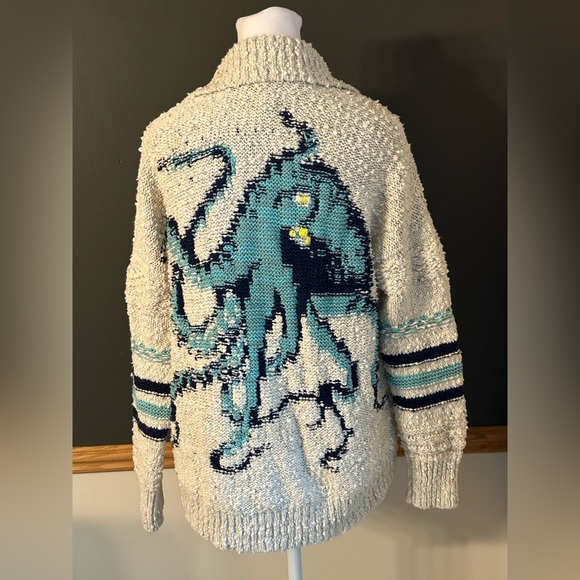 Anthropologie Octopus Cardigan Sweater Jennifer Symons Remarkably Bright Small - Picture 9 of 14